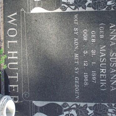 WOLHUTER Anna Susanna nee MASUREIK 1897-1968