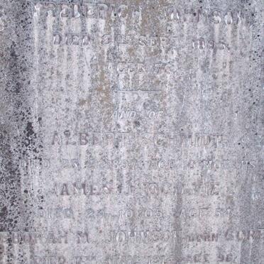 JOHNSON Frederich -1895 :: SCHMIDT Albert -1897 :: OGILVIE James J. -1905 :: JOHNSON Deborah M. nee GORE -1914