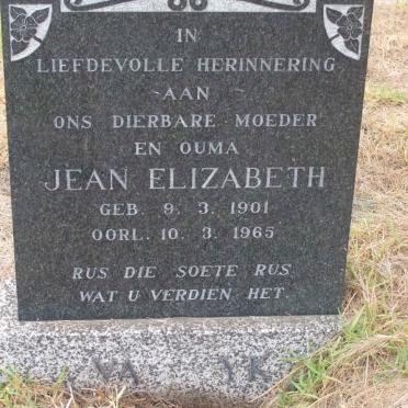 WYK Jean Elizabeth, van 1901-1965