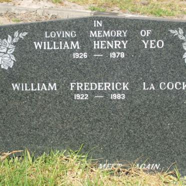 YEO William Henry 1926-1978 :: LA COCK William Frederick 1922-1983
