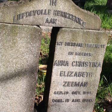 ZEEMAN Anna Christina Elizabeth 1891-1950