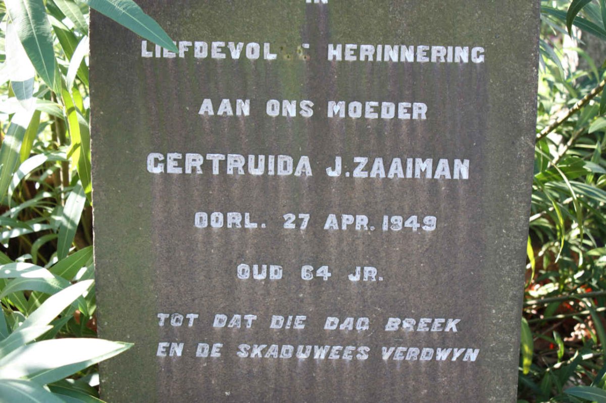 ZAAIMAN Getruida J. -1949