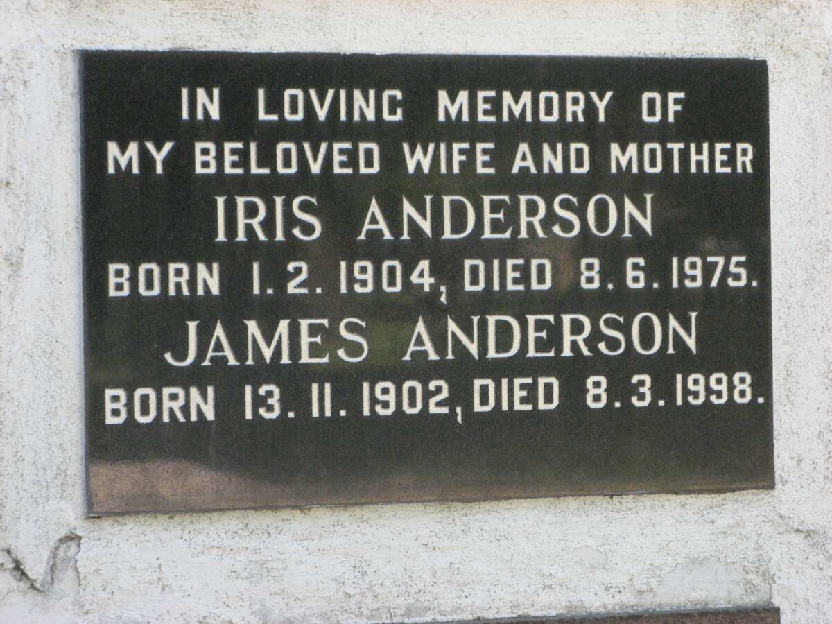 ANDERSON James 1902-1998 &amp; Iris 1904-1975