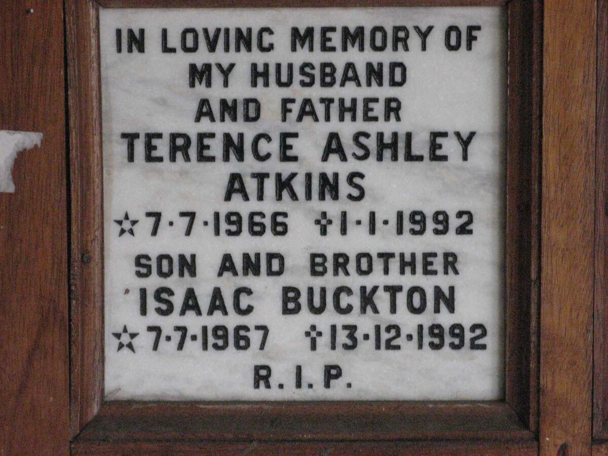 ATKINS Terence Ashley 1966-1992 :: ATKINS Isaac Buckton 1967-1992