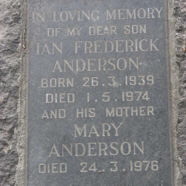 ANDERSON Mary -1976 :: ANDERSON Ian Frederick 1939-1974
