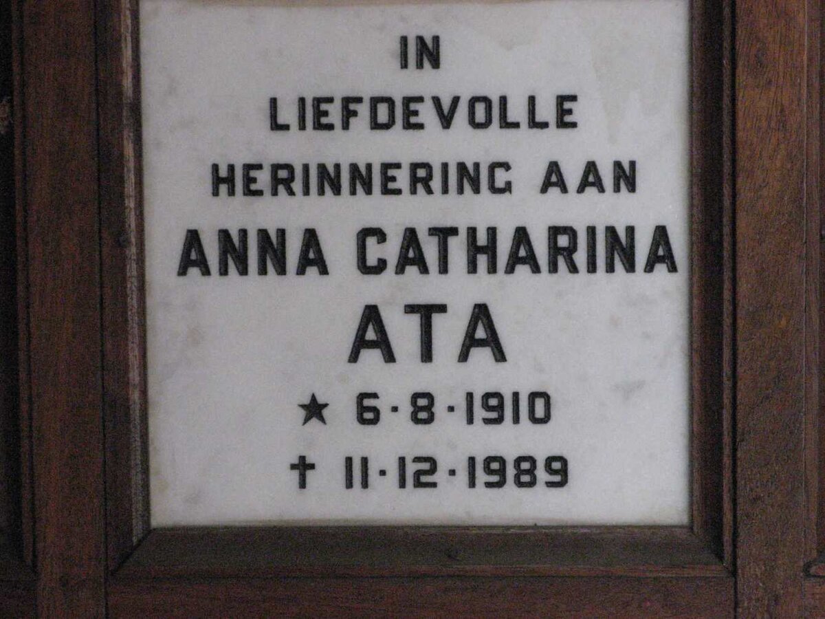 ATA Anna Catharina 1910-1989