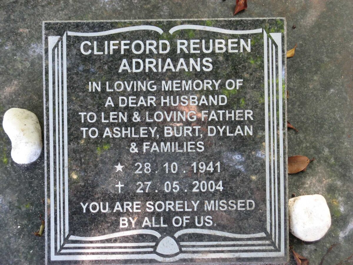 ADRIAANS Clifford Reuben 1941-2004