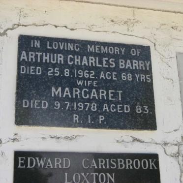 BARRY Arthur Charles -1962 &amp; Margaret -1978