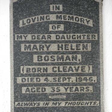 BOSMAN Mary Helen nee CLEAVE -1946
