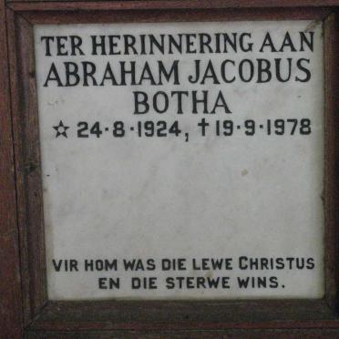 BOTHA Abraham Jacobus 1924-1978