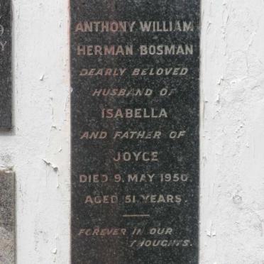 BOSMAN Anthony William Herman -1950
