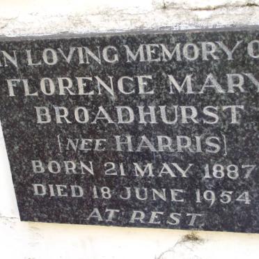 BROADHURST Florence Mary nee HARRIS 1887-1954