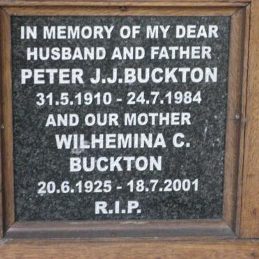 BUCKTON Peter J.J. 1910-1984 &amp; Wilhemina C. 1925-2001