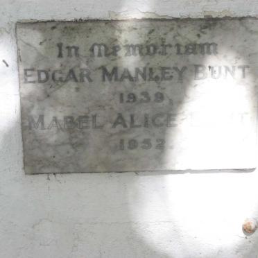 BUNT Edgar Manley -1939 &amp; Mabel Alice -1952