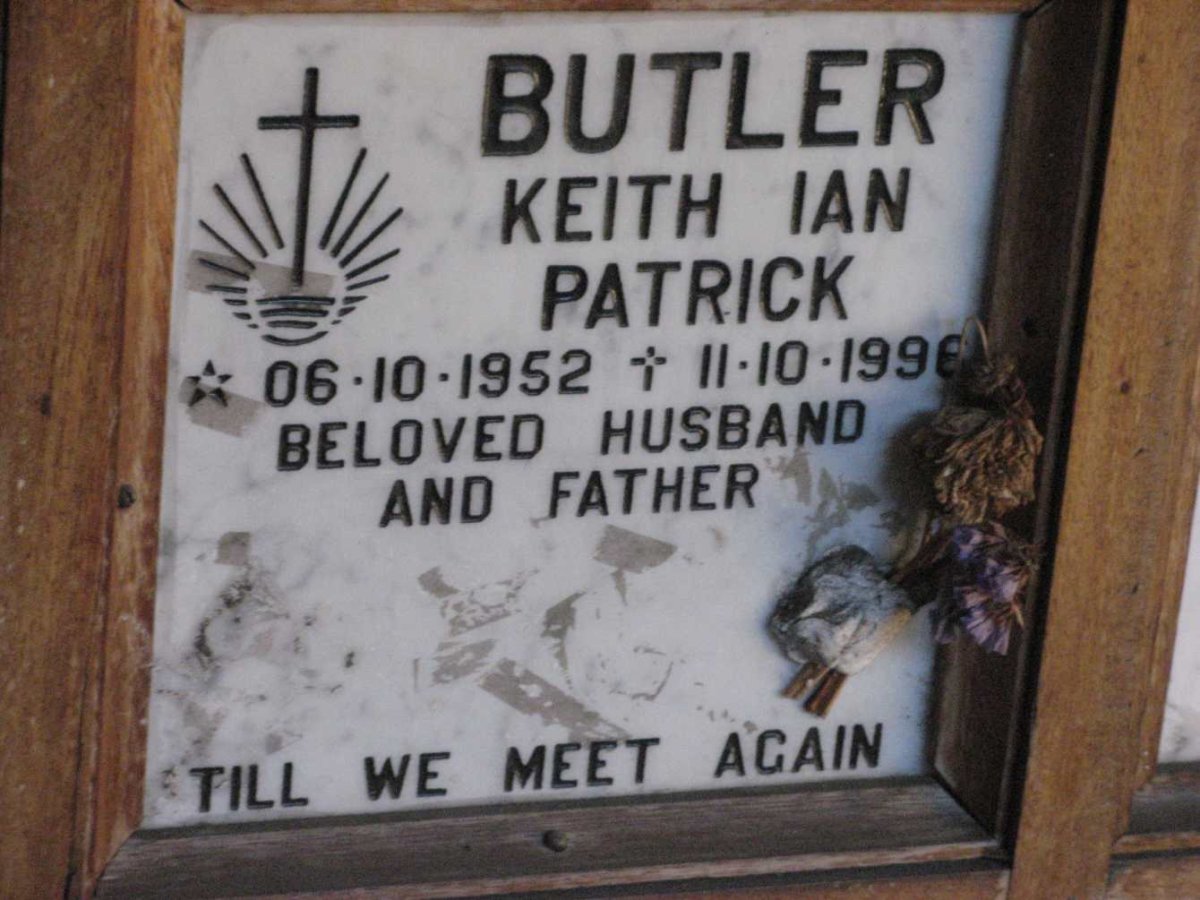 BUTLER Keith Ian Patrick 1952-1996