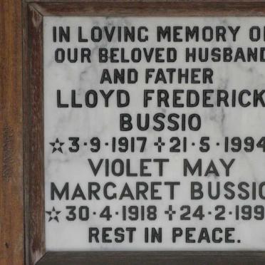 BUSSIO Lloyd Frederick 1917-1994 &amp; Violet May Margaret 1918-1999