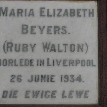 BEYERS Maria Elizabeth nee WALTON -1934