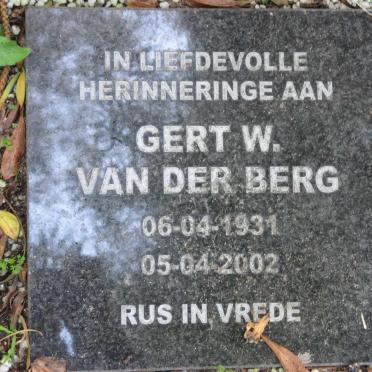 BERG Gert W., van der 1931-2002