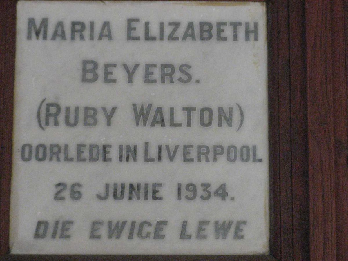 BEYERS Maria Elizabeth nee WALTON -1934