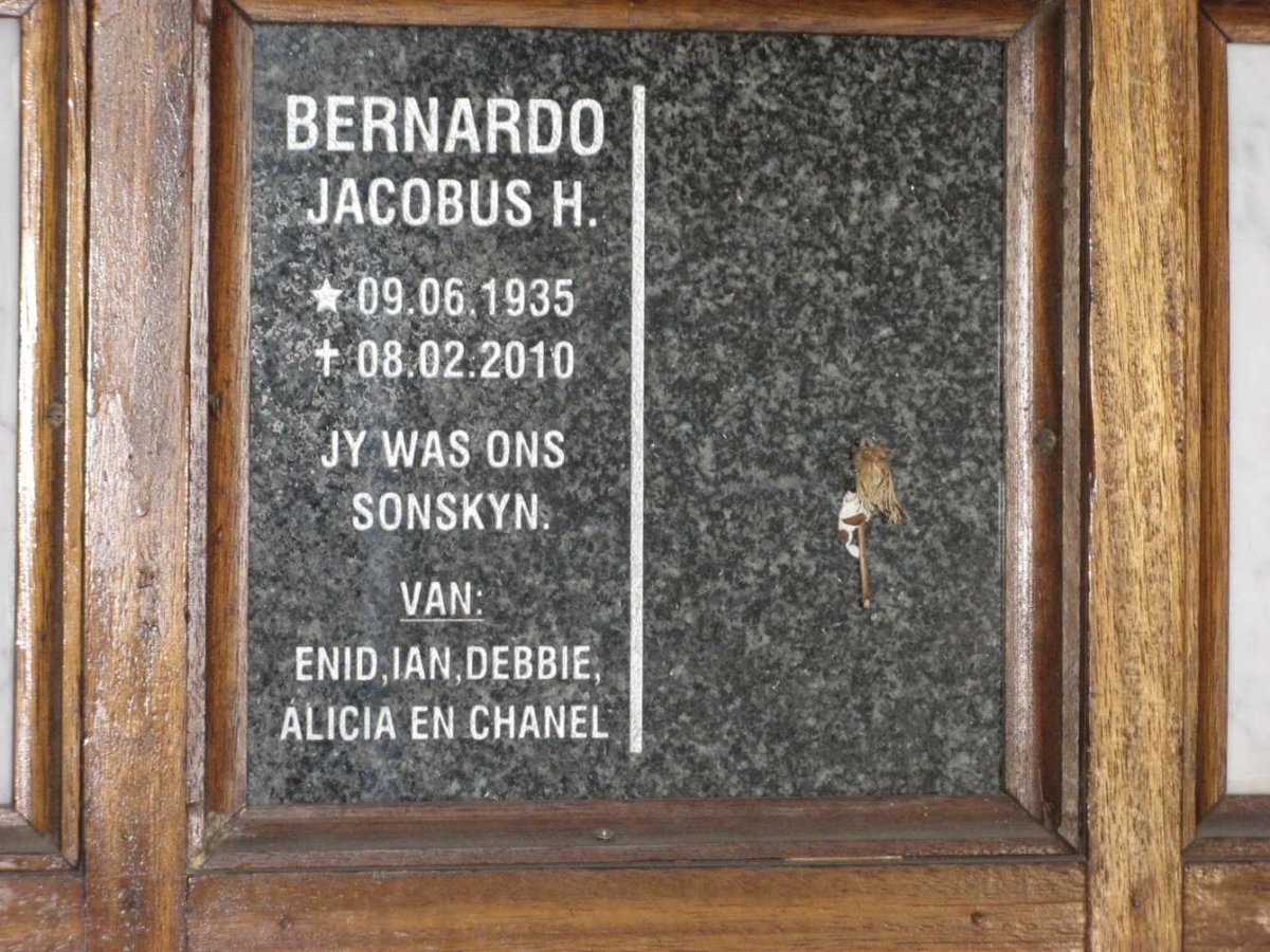 BERNARDO Jacobus H. 1935-2010