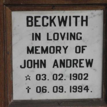 BECKWITH John Andrew 1902-1994