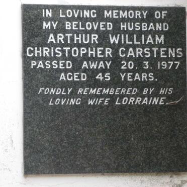 CARSTENS Arthur William Christopher -1977