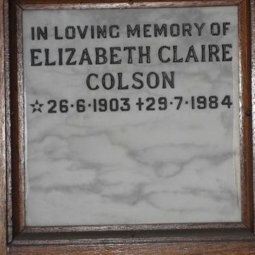 COLSON Elizabeth Claire 1903-1984