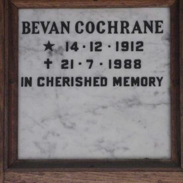 COCHRANE Bevan 1912-1988