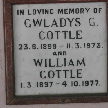 COTTLE William 1897-1977 &amp; Gwladys G. 1899-1973