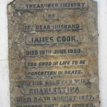 COOK James -1950 &amp; Charlestina -1957