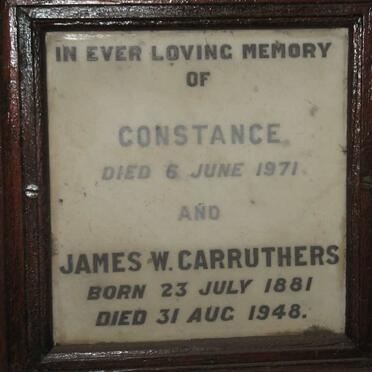 CARRUTHERS James W. 1881-1948 &amp; Constance -1971