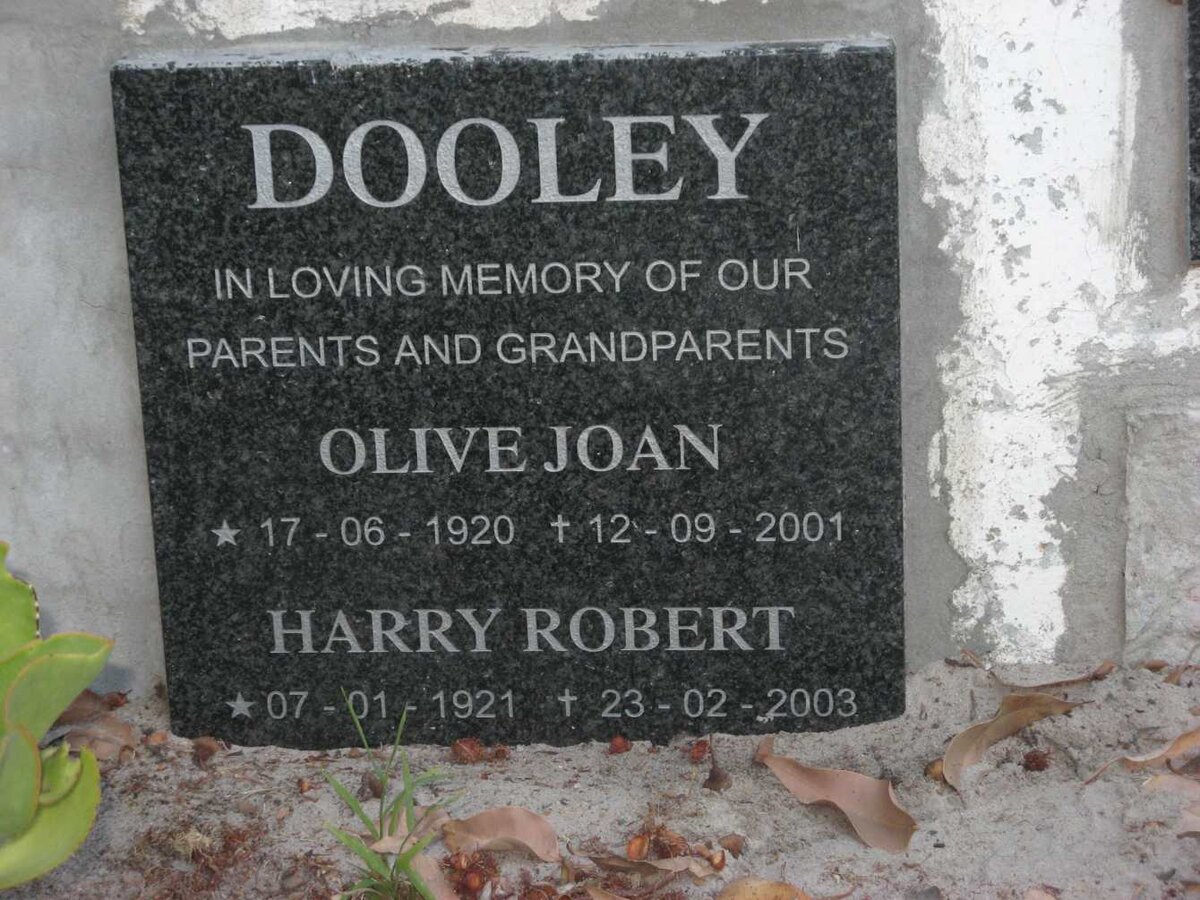 DOOLEY Harry Robert 1921-2003 &amp; Olive Joan 1920-2001