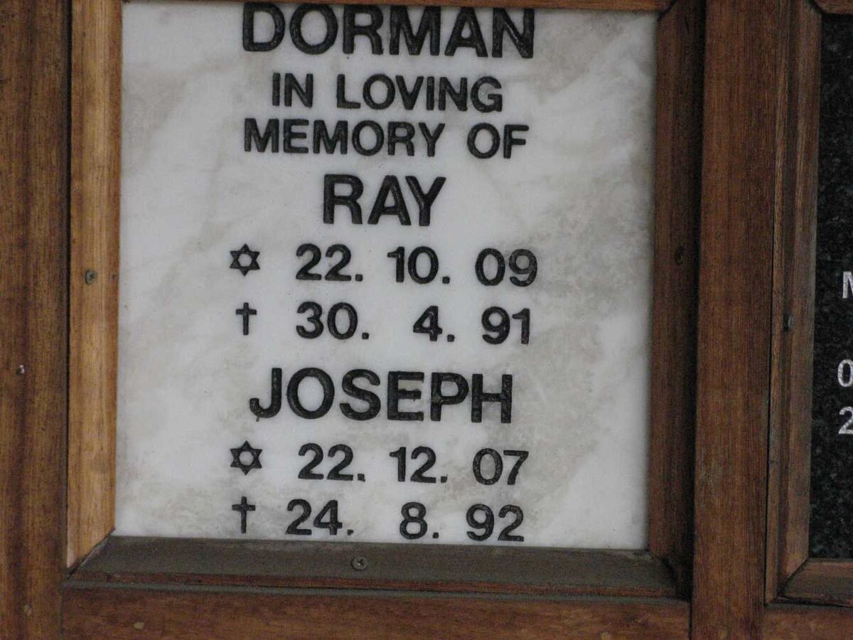 DORMAN Joseph 1907-1992 &amp; Ray 1909-1991