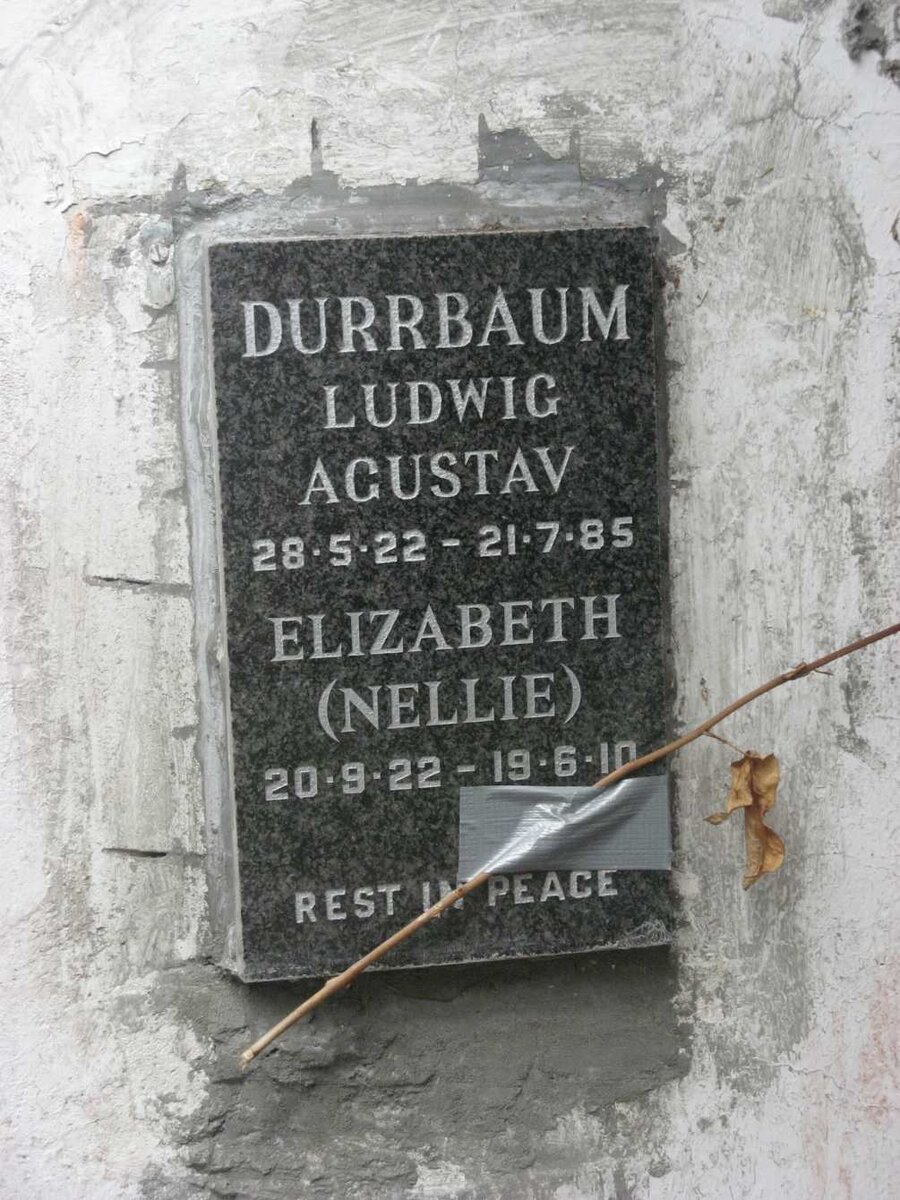 DURRBAUM Ludwig Agustav 1922-1985 &amp; Elizabeth 1922-2010