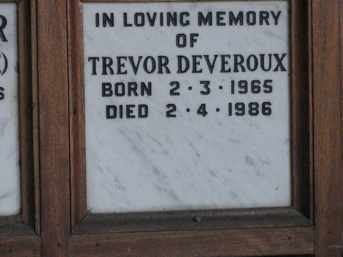 DEVEROUX Trevor 1965-1986
