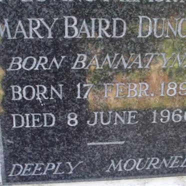 DUNCAN Mary Baird nee BANNATYNE 1891-1960