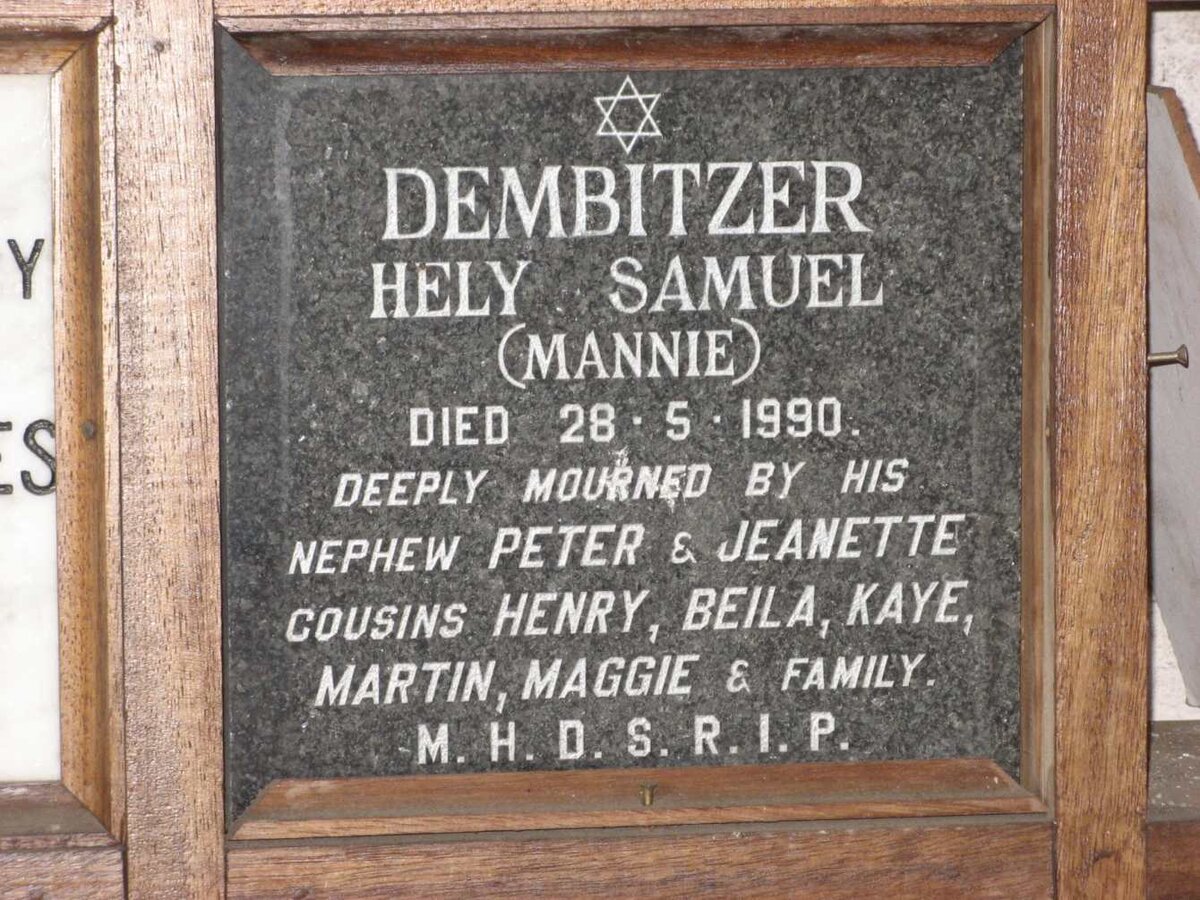 DEMBITZER Hely Samuel -1990