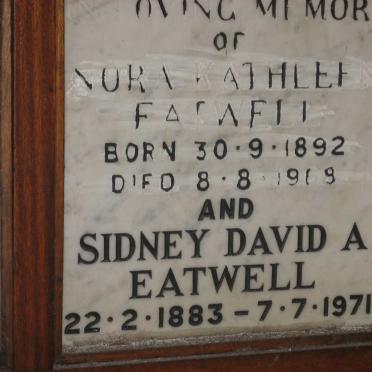 EATWELL Sidney David A. 1883-1971 &amp; Nora Kathleen 1892-1968