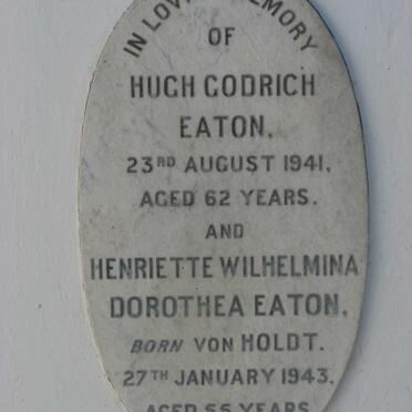 EATON Hugh Godrich -1941 &amp; Henriette Wilhelmina Dorothea VON HOLDT -1943