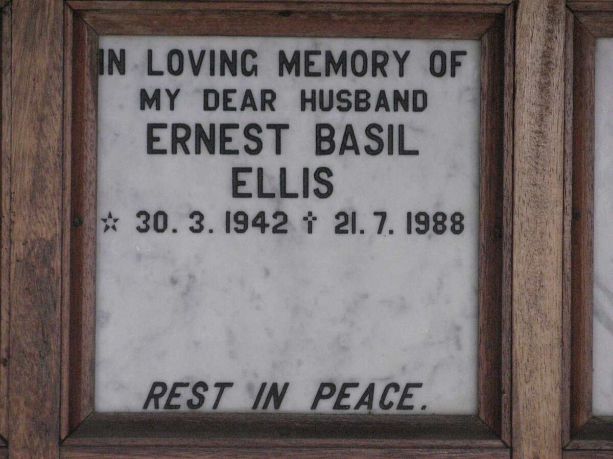ELLIS Ernest Basil 1942-1988