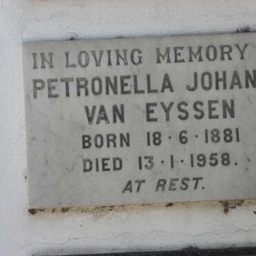 EYSSEN Petronella Johanna, van 1881-1958