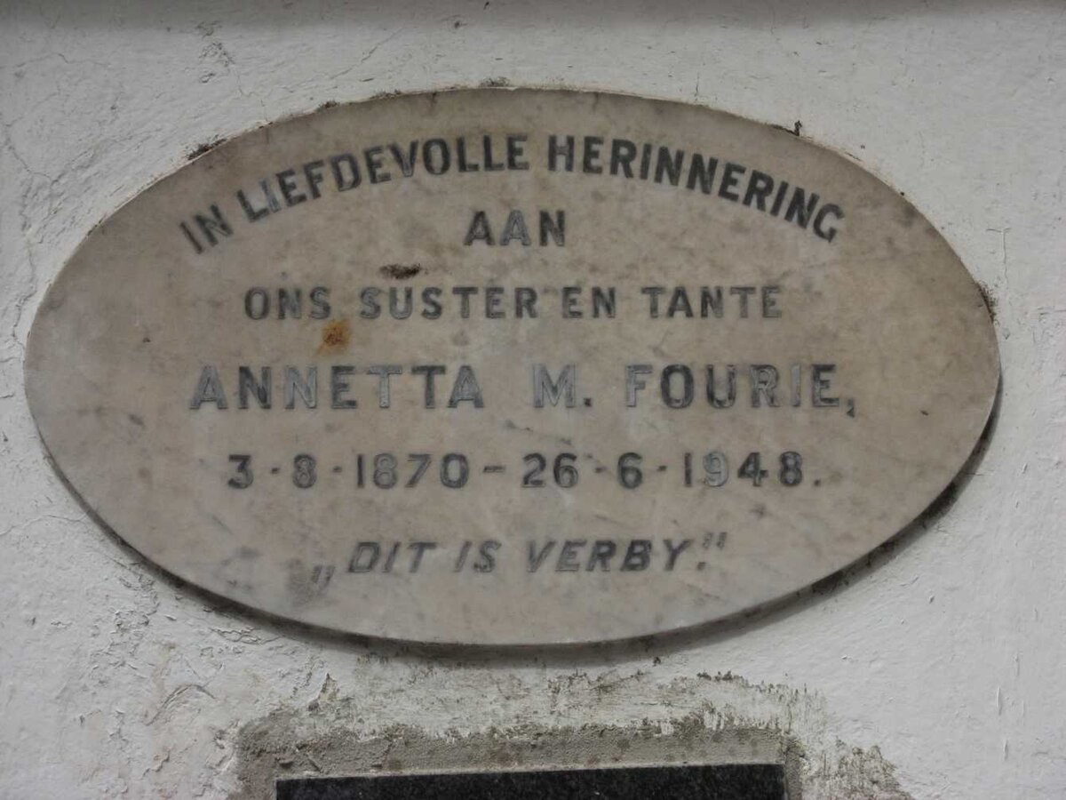 FOURIE Annetta M. 1870-1948