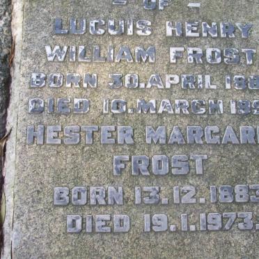 FROST Hester Margaret 1883-1973
