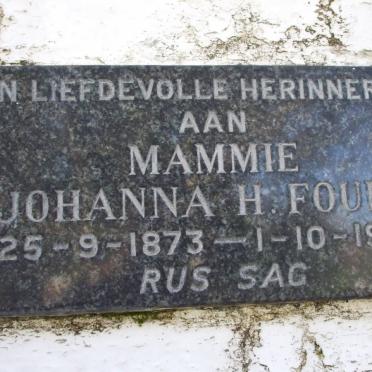 FOURIE Johanna H. 1873-1962