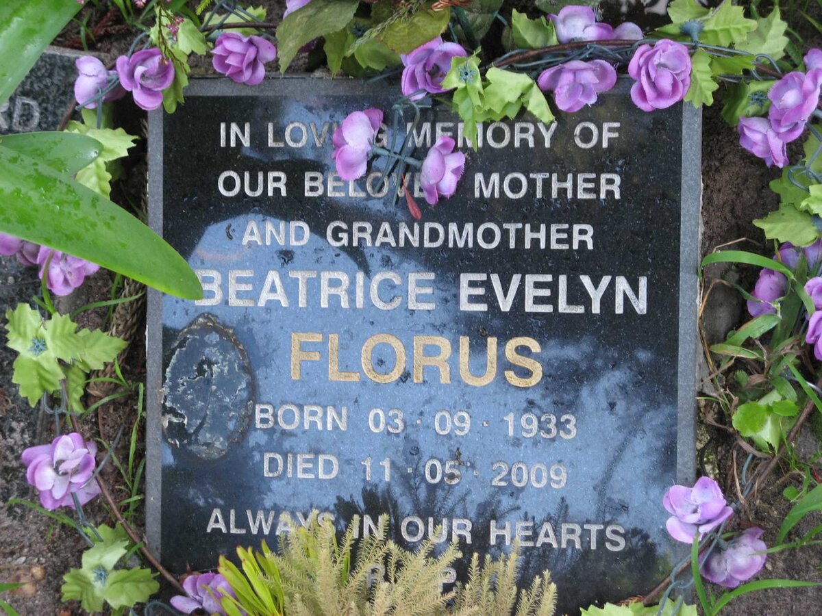 FLORUS Beatrice Evelyn 1933-2009