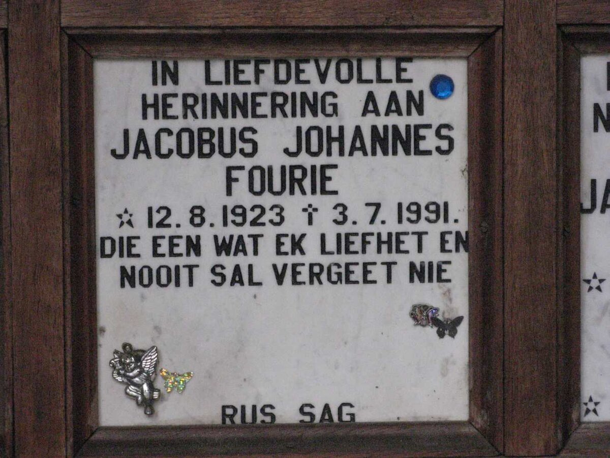 FOURIE Jacobus Johannes 1923-1991