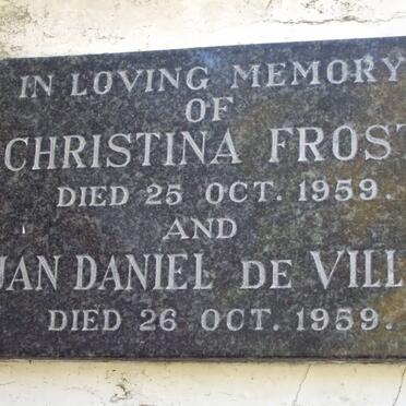FROST Christina -1959 :: DE VILLE Jan Daniel -1959