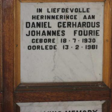 FOURIE Daniel Gerhardus Johannes 1930-1981
