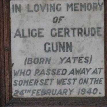 GUNN Alice Gertrude nee YATES -1940