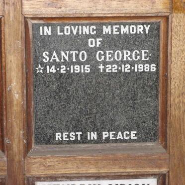 GEORGE Santo 1915-1986